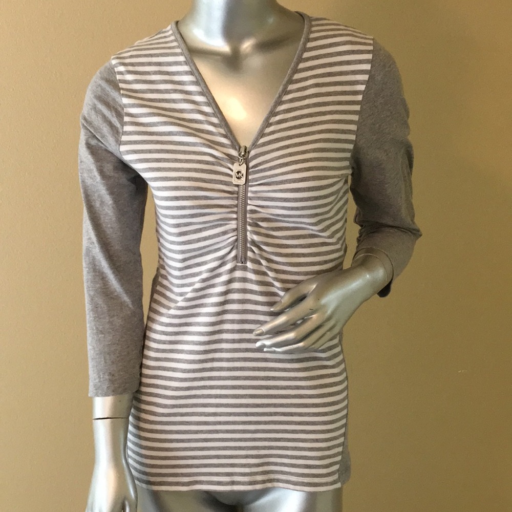 Michael Michael Kors Stripe 3/4 sleeve top